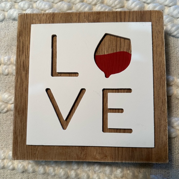 Room Retreat Other - 💥 $5 if bundled - LOVE Wine shelf sitter Wall Art please see measurements NWT